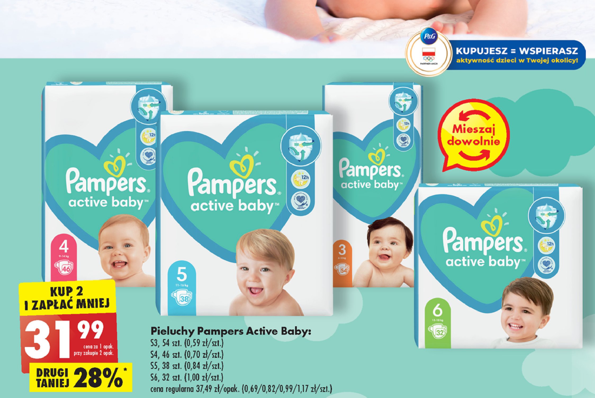 pampers pieluchomajtki pants 4 maxi 176 szt