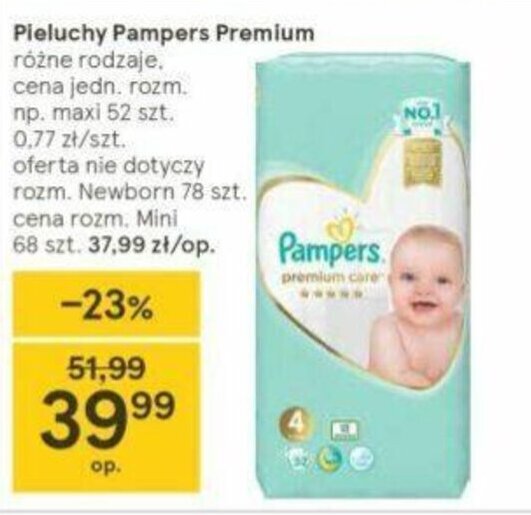 pampers cena 1 pieluchy