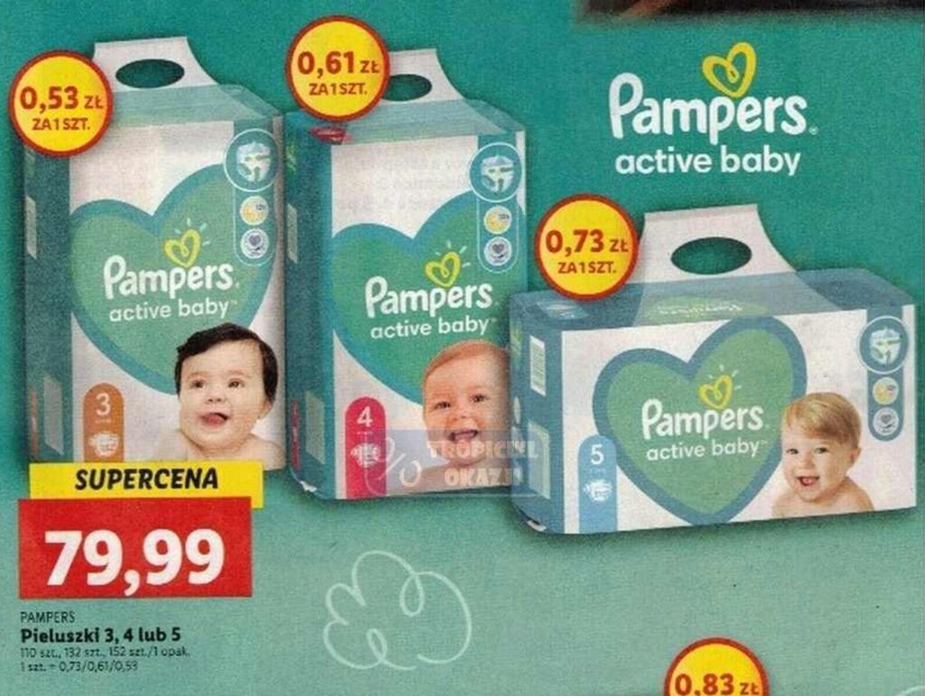 pieluchy pampers 2 active baby dry