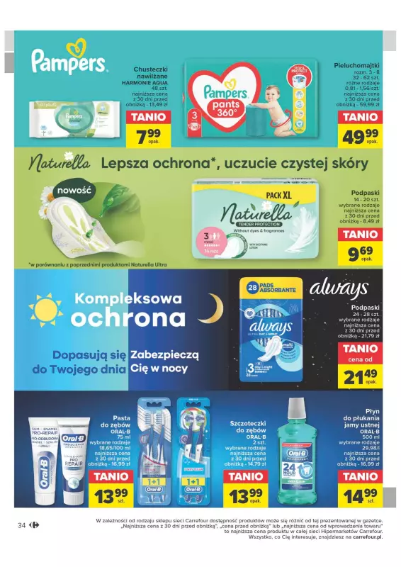 chusteczki nawilżane w pojemniku pampers