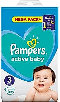 pampers active baby-dry pieluchy 3 midi 5-9 kg 74 szt