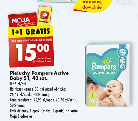 pamprersy firmy pampers rozmiar 1