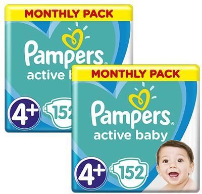 pieluchy pampers active baby mega box plus 4 maxi xxl