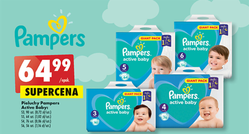 pieluchomajtki pampers 4 208 szt