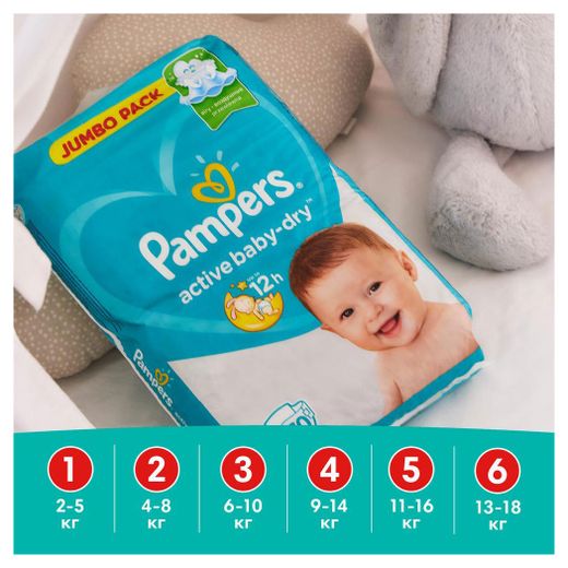 pampers active baby 3 104szt
